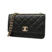 Pre-owned Leather chanel-bags Chanel Vintage , Black , Dames