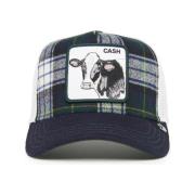 Moon Cow Trucker Cap in Blauw Ruit Goorin Bros , Multicolor , Heren