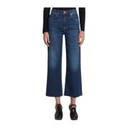 Donkerblauwe Cropped Alexa Broek 7 For All Mankind , Blue , Dames