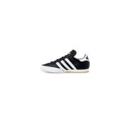 Lage Hak Rubber Leren Sneakers Vrouwen Adidas , Black , Dames