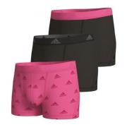 Actieve Flex Katoenen Boxers in Zwart/Roze Adidas , Multicolor , Heren