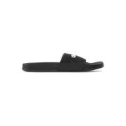 Zwarte Slippers met Letterdetail Champion , Black , Heren