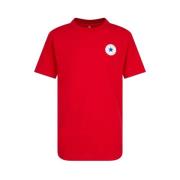 Rode Bedrukte Logoshirt Converse , Red , Heren