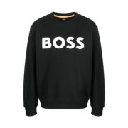 Logo-print Katoenen Sweatshirt Hugo Boss , Black , Heren