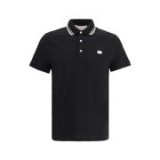 Katoenen poloshirt met logo Valentino , Black , Heren