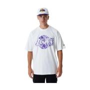 Witte Lakers NBA Logo T-shirt New Era , White , Heren