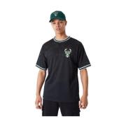 Zwarte Bucks NBA Mesh Tee New Era , Black , Heren