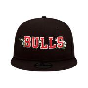 Zwarte Bulls Bloem Logo Pet New Era , Black , Heren