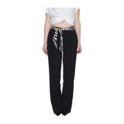 Zwarte Bootcut Polyester Broek met Elastaan Only , Black , Dames