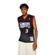 Zwarte Sixers Allen Iverson Swingman Jersey Mitchell & Ness , Black , ...