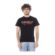 Tijdloos effen T-shirt Cavalli Class , Black , Heren