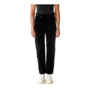 Corduroy Highwaist Straight Fit Jeans Armedangels , Black , Dames