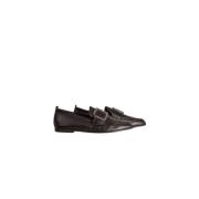 Zwart/Zilver Loafer met Gesp Detail Kennel & Schmenger , Black , Dames