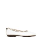 Witte Leren Veterschoenen Alohas , White , Dames