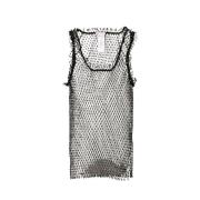 Mesh Top met Steenapplicaties Patrizia Pepe , Black , Dames