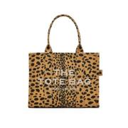 Dierenprint Canvas Tote Tas Marc Jacobs , Brown , Dames