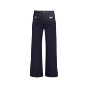 Blauwe Flared Bottom Up Broek Liu Jo , Blue , Dames