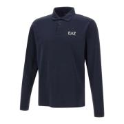 Blauw Stretch Katoenen Poloshirt Emporio Armani EA7 , Blue , Heren