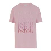 Logo Print Katoenen T-shirt Roze Patou , Pink , Dames