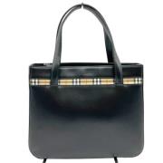 Pre-owned Leather shoulder-bags Burberry Vintage , Black , Dames