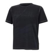 Zwart Katoenen T-shirt met Ronde Hals Diesel , Black , Heren