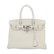 Pre-owned Leather handbags Hermès Vintage , White , Dames