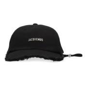 Fringed Logo Baseball Cap Jacquemus , Black , Heren