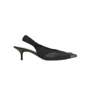 Zwarte Hakken Puntige Logo Pumps Pinko , Black , Dames