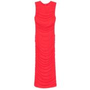 Mesh Midi Jurk in High Risk Red Rotate Birger Christensen , Red , Dame...