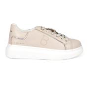 Beige Leren Sneakers met Vlinderdetail Tosca Blu , Beige , Dames