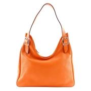 Pre-owned Leather shoulder-bags Hermès Vintage , Orange , Dames