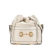 Pre-owned Leather totes Gucci Vintage , White , Dames