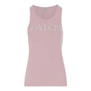 Logo Tank Top Roze Wit Katoen Patou , Pink , Dames