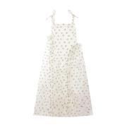 Bloemen Geborduurde Midi Jurk Cecilie Bahnsen , White , Dames