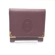 Pre-owned Leather wallets Cartier Vintage , Red , Dames