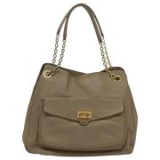 Pre-owned Leather shoulder-bags Salvatore Ferragamo Pre-owned , Beige ...