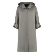 Techno Fabric Trenchcoat met Trekkoord Moorer , Gray , Dames