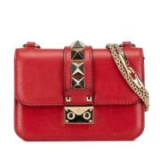 Pre-owned Leather shoulder-bags Valentino Vintage , Red , Dames