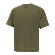 Groene Militaire T-shirt met Logo Patch Belstaff , Green , Heren