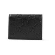 Zwarte Portemonnee van generfd leer Gucci , Black , Dames