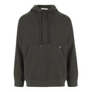 Groene Katoenen Logo Hoodie met Ritsen Helmut Lang , Green , Heren