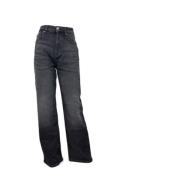 Moderne Zwarte Jeans Rechte Pasvorm Hoge Taille Hugo Boss , Black , Da...