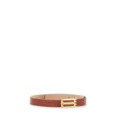 Rood Reptiel-Effect Leren Riem met Gouden Gesp Victoria Beckham , Red ...