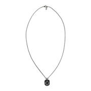 Zilveren Shield Hanger Ketting Dolce & Gabbana , Gray , Heren