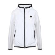 Nylon Hoodies met Contrasterende Rits Blauer , White , Dames