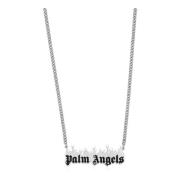 Ketting met logohanger Palm Angels , Gray , Heren