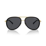 Gouden Metalen Piloten Zonnebril met Donkergrijze Lens Versace , Black...