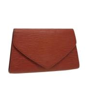 Pre-owned Leather clutches Louis Vuitton Vintage , Brown , Dames