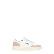 Witte Leren Sneakers met Ademende Details Autry , White , Dames