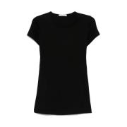 Zwarte Ronde Hals Korte Mouw T-shirt Lemaire , Black , Dames